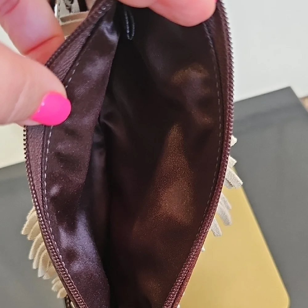 Coach Vintage 9155 Suede Fringe Wristlet Like New